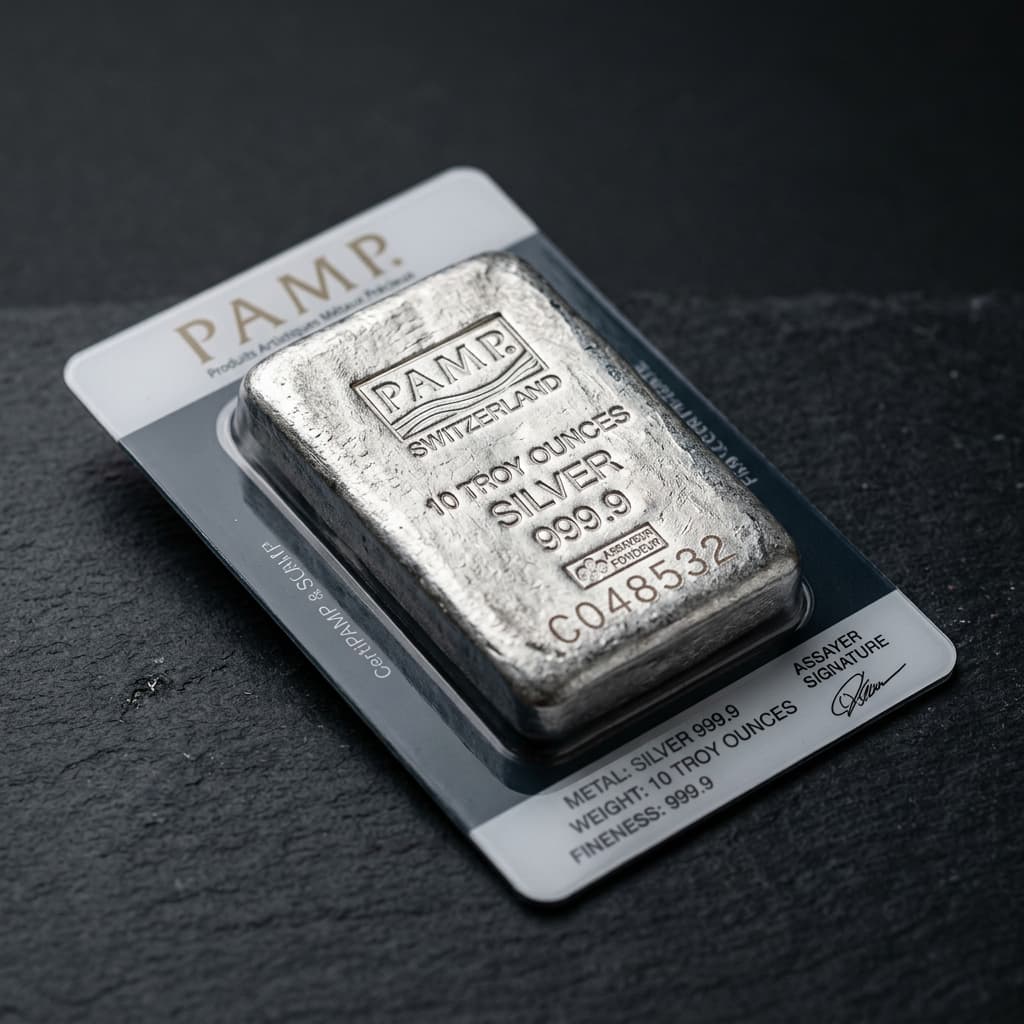 10 oz PAMP Silver Cast Bar